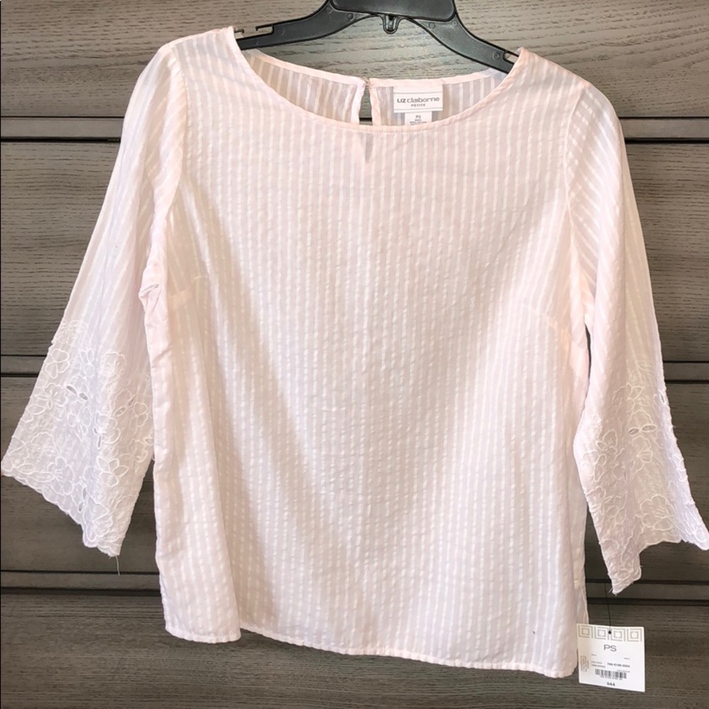 NWT Liz Claiborne soft pink blouse.